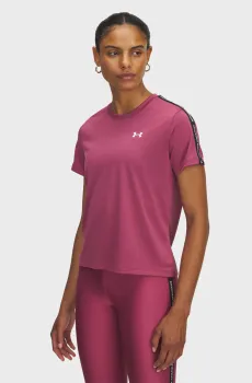 Женская розовая футболка UA Tech WM Tape SS Розовый S Under Armour 6003915-659