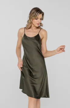 Женская зеленая шелковая ночная рубашка Зеленый 42 MARC&ANDRE W23-00SS203-L