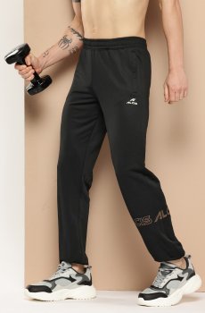 Alcis Men Brand Logo Detail Mid-Rise Drytech Training Joggers