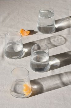 Рифлені склянки, 4 шт. - clear