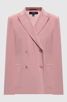 Розовый двубортный жакет ZINNIA из шерсти