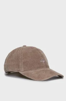 Мужская коричневая вельветовая кепка SHIELD CORD CAP Коричневый ONESIZE Gant 9900213