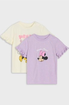 Бавовняні футболки з принтом 2 шт Minnie Mouse - кремовий