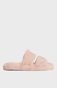 Женские розовые тапочки HILFIGER FUR SLIPPER Розовый 37-38 Tommy Hilfiger FW0FW08854