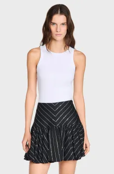 Женская черная юбка в полоску Черный 34 Sandro SFPJU01577_Black - White