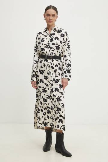 Платье Answear Lab цвет бежевый maxi oversize Платье Answear Lab цвет бежевый maxi oversize