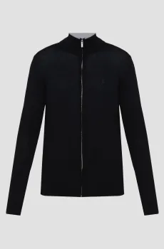 Мужской черный шерстяной кардиган Черный 3XL Karl Lagerfeld 553399.655004;990