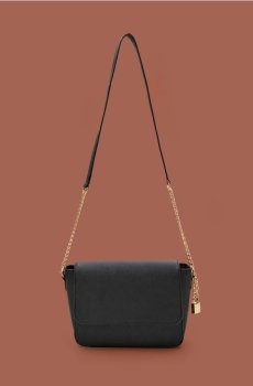 Сумка crossbody з ланцюжком - чорний
