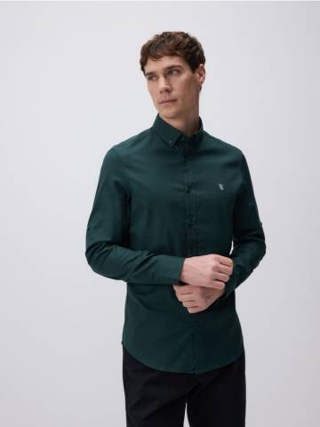 Reserved - Сорочка slim fit із високим вмістом бавовни - темно-зелений - 616DR-79X Reserved - Сорочка slim fit із високим вмістом бавовни - темно-зелений - 616DR-79X