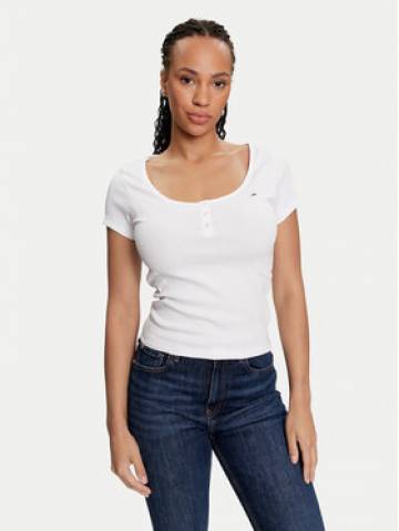 Tommy Jeans Футболка Henley DW0DW18669 Білий Slim Fit Tommy Jeans Футболка Henley DW0DW18669 Білий Slim Fit
