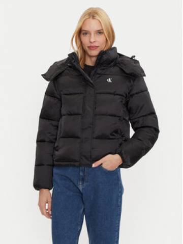 Calvin Klein Jeans Пуховик Shiny Monologo J20J224616 Чорний Regular Fit Calvin Klein Jeans Пуховик Shiny Monologo J20J224616 Чорний Regular Fit
