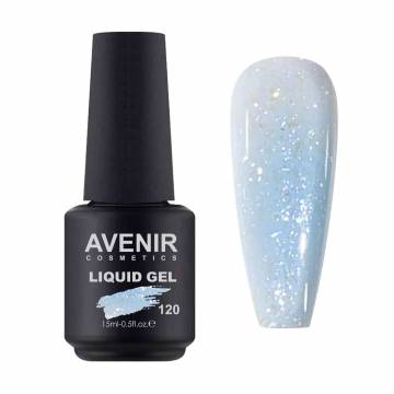 Жидкий гель для наращивания ногтей Avenir Cosmetics Liquid Gel с блестками, 120, 15 мл Жидкий гель для наращивания ногтей Avenir Cosmetics Liquid Gel с блестками, 120, 15 мл