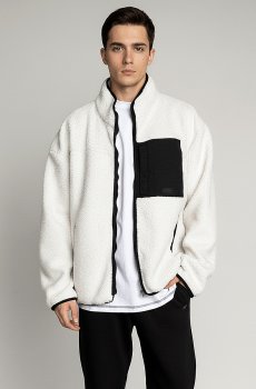 Оверсайз куртка-бомбер белая RD-440-white