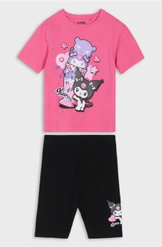 Бавовняний комплект Kuromi - яскраво-рожевий