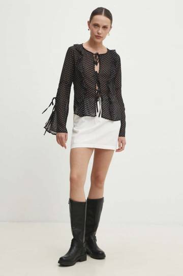 Хлопковая юбка Answear Lab цвет белый mini карандаш Хлопковая юбка Answear Lab цвет белый mini карандаш