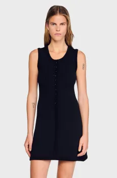 Женское черное платье Черный 36 Sandro SFPRO04455_Black