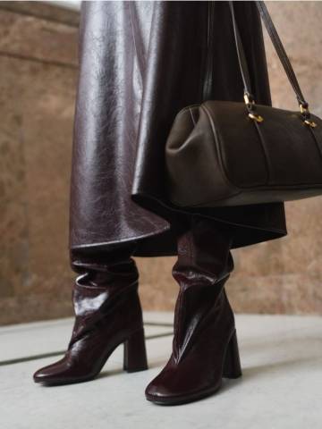 Reserved - LADIES` BOOTS - буряковий - 390FF-83X