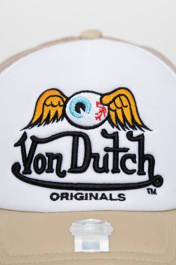 Кепка Von Dutch цвет бежевый с аппликацией Кепка Von Dutch цвет бежевый с аппликацией