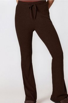 Розкльошені штани - темно коричневий