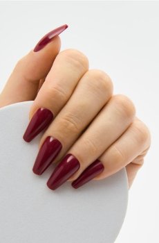 Штучні нігті типу балерина 24 pack - буряковий