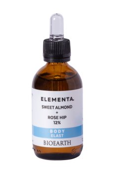 Уценка! Сыворотка для тела Bioearth Elementa Elast Sweet Almond + Rose Hip 12% для эластичности кожи, 50 мл