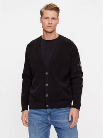 Calvin Klein Jeans Кардиган Badge Skater J30J324327 Чорний Relaxed Fit Calvin Klein Jeans Кардиган Badge Skater J30J324327 Чорний Relaxed Fit