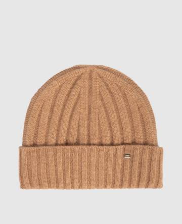 Коричневая шапка из кашемира с логотипом