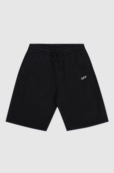 Детские черные шорты с принтом логотипа Off