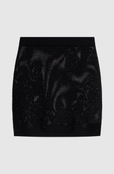 Черная ажурная юбка мини в узор