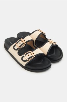 Капці з двома ремінцями - чорний