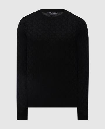 Черный джемпер с шелком в шаблон логотипа монограмма