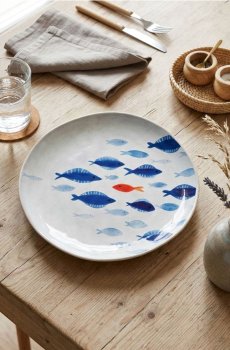 Тарілка з морським мотивом - білий