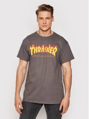 Thrasher Футболка Flame Сірий Regular Fit Thrasher Футболка Flame Сірий Regular Fit