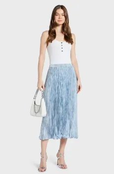 Женская голубая плиссированная юбка PETAL MIDI PLEAT SKRT Голубой XS Michael Kors MS47F1RDLS