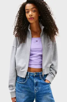 Женская светло-серая спортивная кофта VARSITY OVERDYE ZIP Серый XS Tommy Jeans DW0DW21407