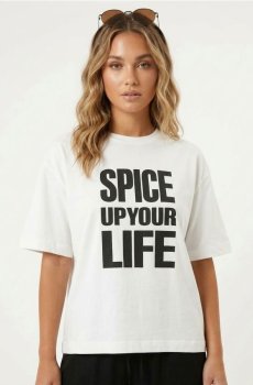 Бавовняна футболка з принтом Spice Girls - білий