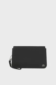 Мужская черная кожаная борсетта Черный ONESIZE Karl Lagerfeld B4M32056;999