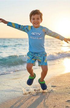 Пляжний комплект з UPF 40+ Active - light blue