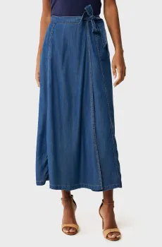 Женская темно-синяя джинсовая юбка Denim wrap skirt Синий 34 Mexx MF007400751W