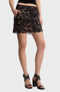 Женская черная юбка FLORAL LACE Черный 34 Michael Kors MS570HIGTA