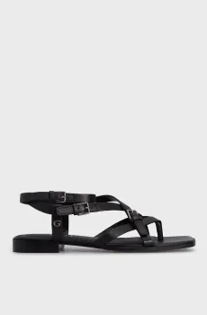 Женские черные кожаные сандалии TAMPER Черный 38 Guess FLJTAMLEA03