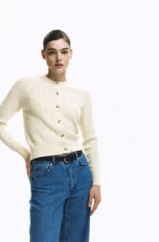 Reserved - Кардиган з вовною та домішкою кашеміру - кремовий - 126IT-01X