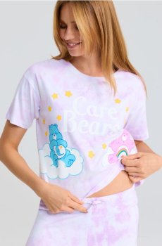 Бавовняна двочастинна піжама з принтом Care Bears - Фіолетовий