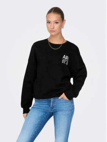 ONLY Світшот 15275525 Чорний Box Fit ONLY Світшот 15275525 Чорний Box Fit