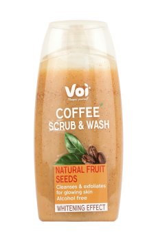 Скраб-гель для душа Voi Coffee Scrub & Wash Natural Fruit Seeds Whitening Effect, 400 мл