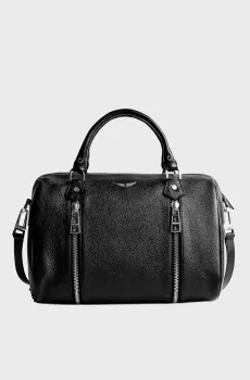 Женская черная кожаная сумка Sunny Medium Черный ONESIZE ZADIG&VOLTAIRE LWBA04313_BLACK