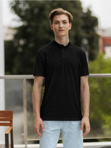 Футболка Henley - чорний Футболка Henley - чорний