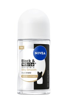 Антиперспирант роликовый NIVEA Черное и Белое невидимый: гладкий шелк, женский, 50 мл