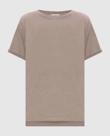 Бежевый топ с кашемиром и шелком