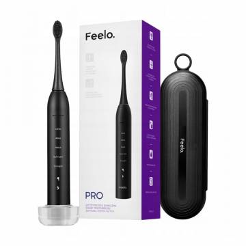 Электрическая звуковая зубная щетка Feelo Pro Black с футляром, 1 шт